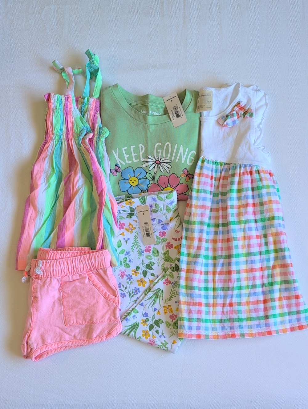 Joe Fresh NWT Carter's OshKosh 3T Floral Leggings Shorts Dress Lot 5 Pcs Bundle